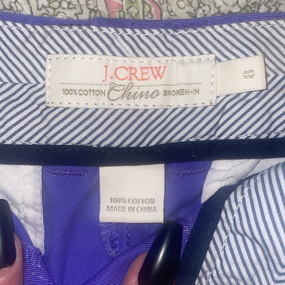 J. Crew Chino, broken-in shorts. Sz. 8 color purple - Picture 4 of 4